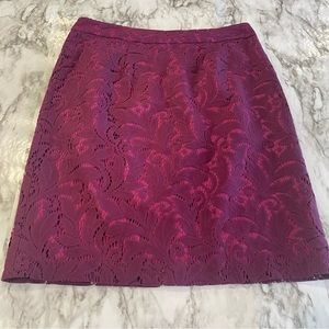 Cabi Plumberry Embroidered Floral Lace Pencil Skirt Women’s  size 8 NWOT